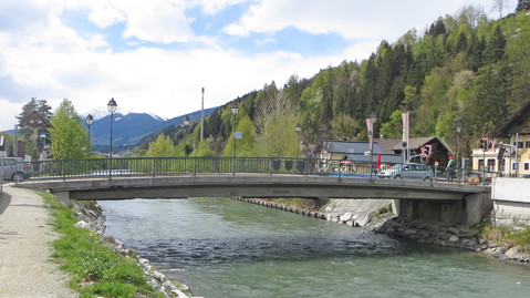 Old fixed bridge over the Salzach in Mittersill 